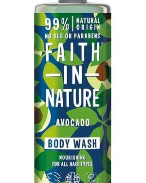 Faith In Nature Gel de Baño Natural de Aguacate, Nutritivo, Vegano y No Testado en Animales, sin Parabenos ni SLS 400 ml