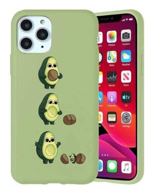 Funda de Silicone para Apple iPhone 11 (6,1 ), Mate Verde Silicona TPU Dibujos Animados Carcasa, Suave Antigolpes Bumper Protectora Case para iPhone 11 - Aguacate 1