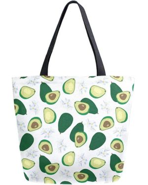 Bolsa De La Compra Patrón De Flor De Aguacate Bolso Tote Lona Multiusos Bolso Tote De Lona Con Bolsillo Interior Bolsa De Playa, Para Enfermería, Viajes