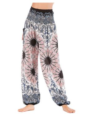 Mujer Hippies Pantalones Bolsillos Estampados Yoga Pants