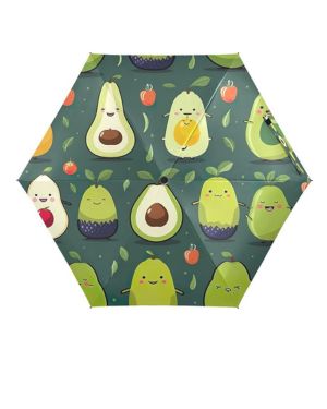 RPLIFE Paraguas de viaje compacto resistente al viento, paraguas de viaje para mochilas bolsos, sol, lindos aguacates